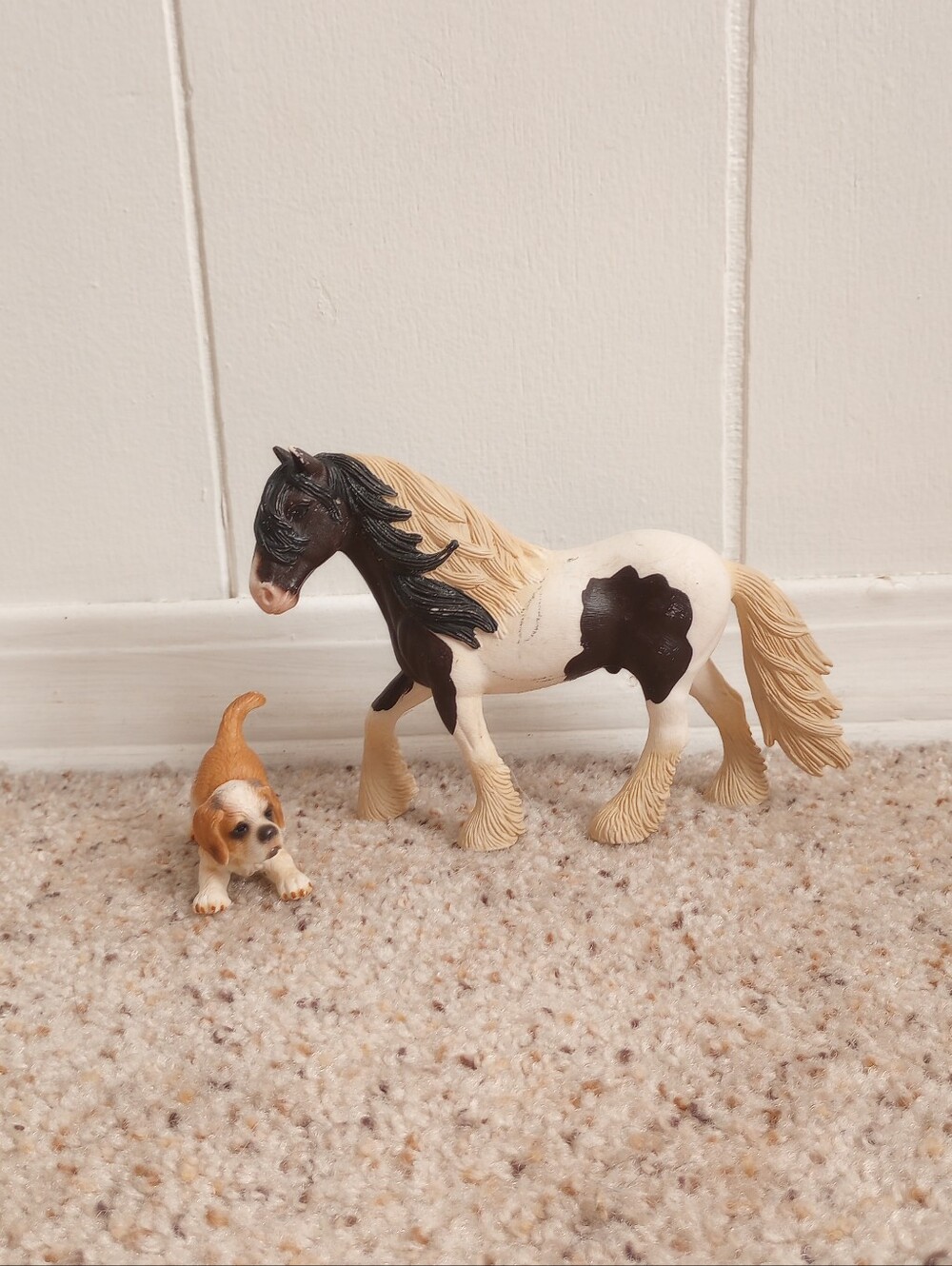 Schleich Saint Bernard Puppy & Tink Stallion Horse Figurines